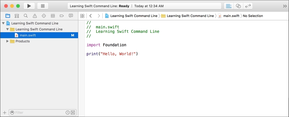 Setting up a command-line Xcode project