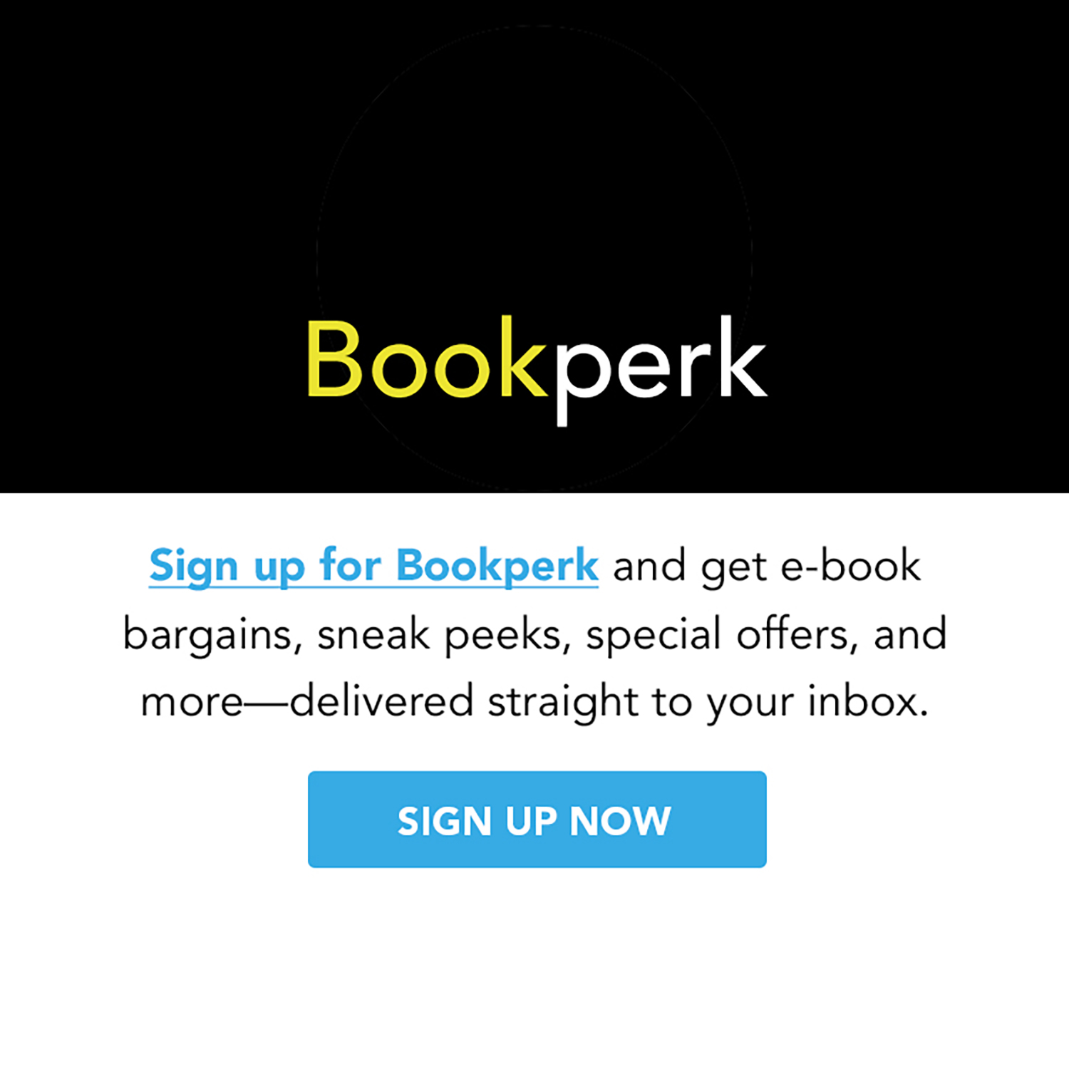 Bookperk sign-up advertisement