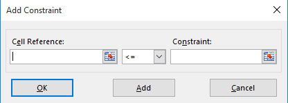 This figure shows the Add Constraint dialog box.