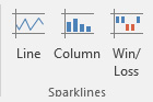 This figure shows the available sparklines choices.