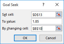 This figure shows the Goal Seek settings needed to find Cisco’s implied volatility.