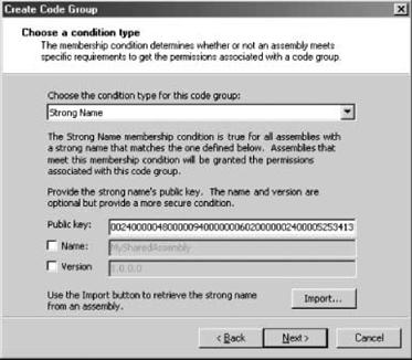 Choosing an evidence type and value for a code group