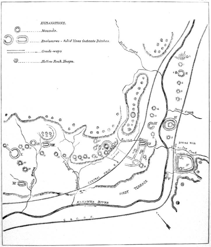 PL. V. PLAT OF ANCIENT WORKS, KANAWHA COUNTY, W. VA.