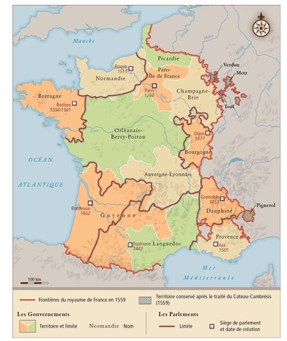 Carte administrative : parlements et gouvernements