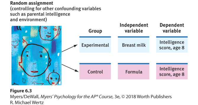 An illustration explains controlling for other confounding variables such as parental intelligence and environment.