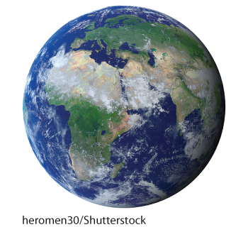 A figure shows the planet Earth.