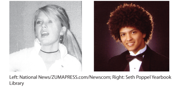 Two photo shows Taylor swift and Bruno Mars.