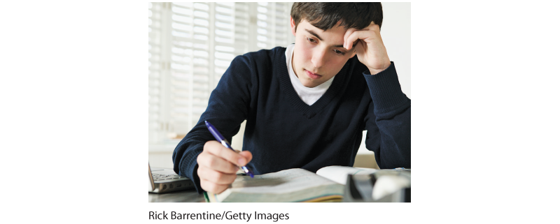 A photo shows a person who is actively thinking.