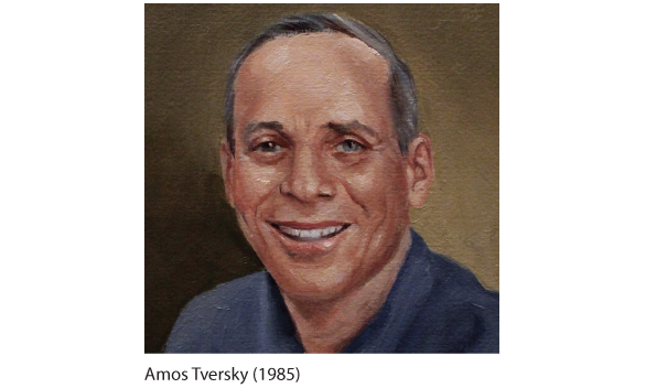 This image is a painting of Amos Tversky.