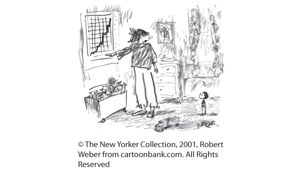 New Yorker cartoon showing a mother talking to her child.