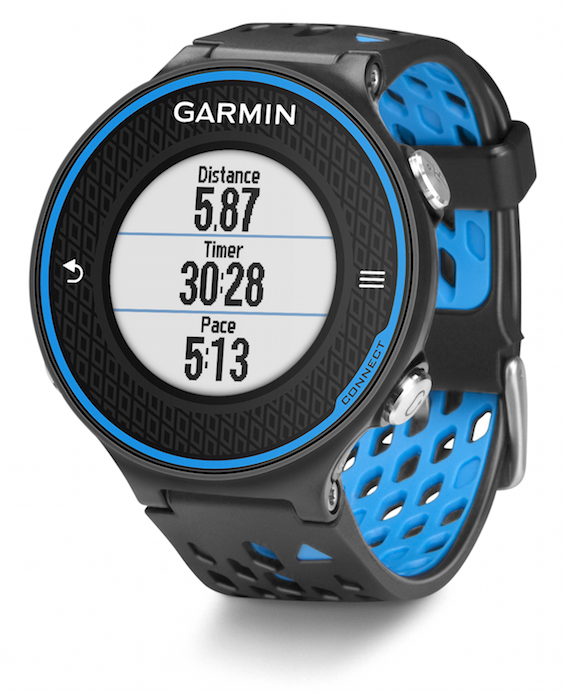 **③** The Garmin ForeRunner 620 is a favorite among competitive runners, tracking time, distance, pace, lap splits, and providing a variety of training aids. With an optional heart rate monitor, it can even report ground contact time, vertical oscillation, and stride length.