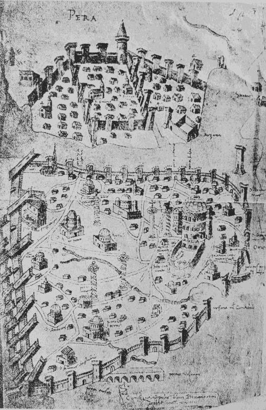 Map of Constantinople in 1422.