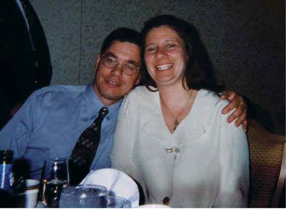 Young couple: Wayne and Kelly at a family wedding, circa 1995, before the twins were born.