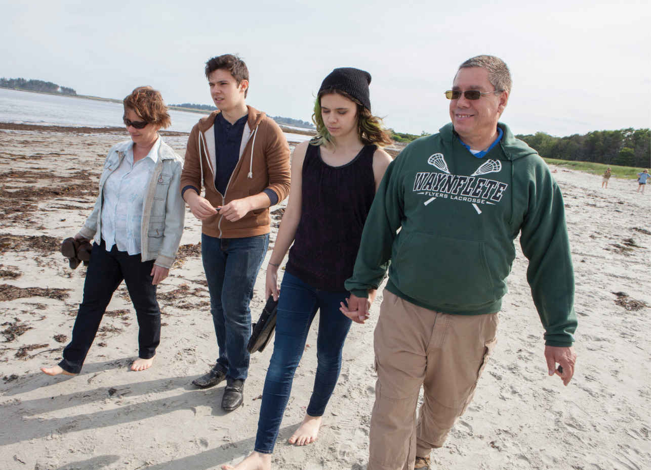 The family at Crescent Beach State Park, Cape Elizabeth, Maine, summer 2015.