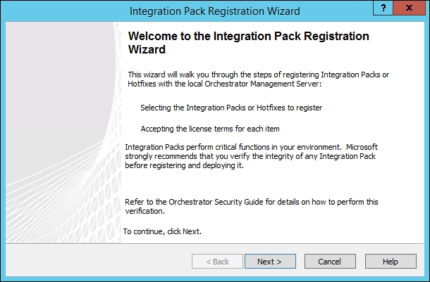 Registering Integration Packs