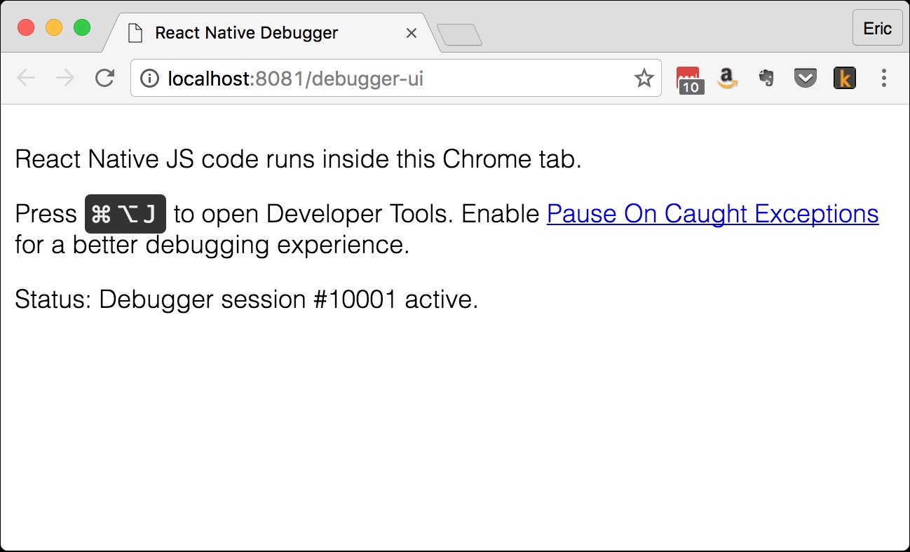 Enabling the Chrome Debugger