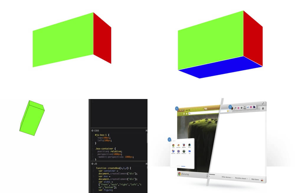 An evolution of a sketch: from a crude early mockup to refined working prototypes.