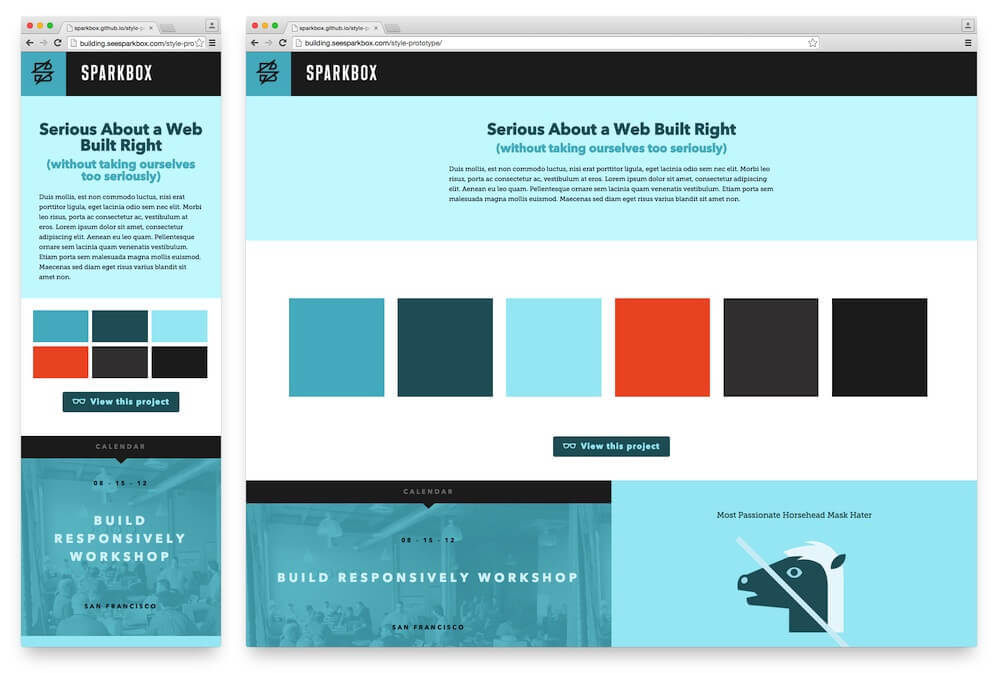 Style Prototype for the second Sparkbox site.