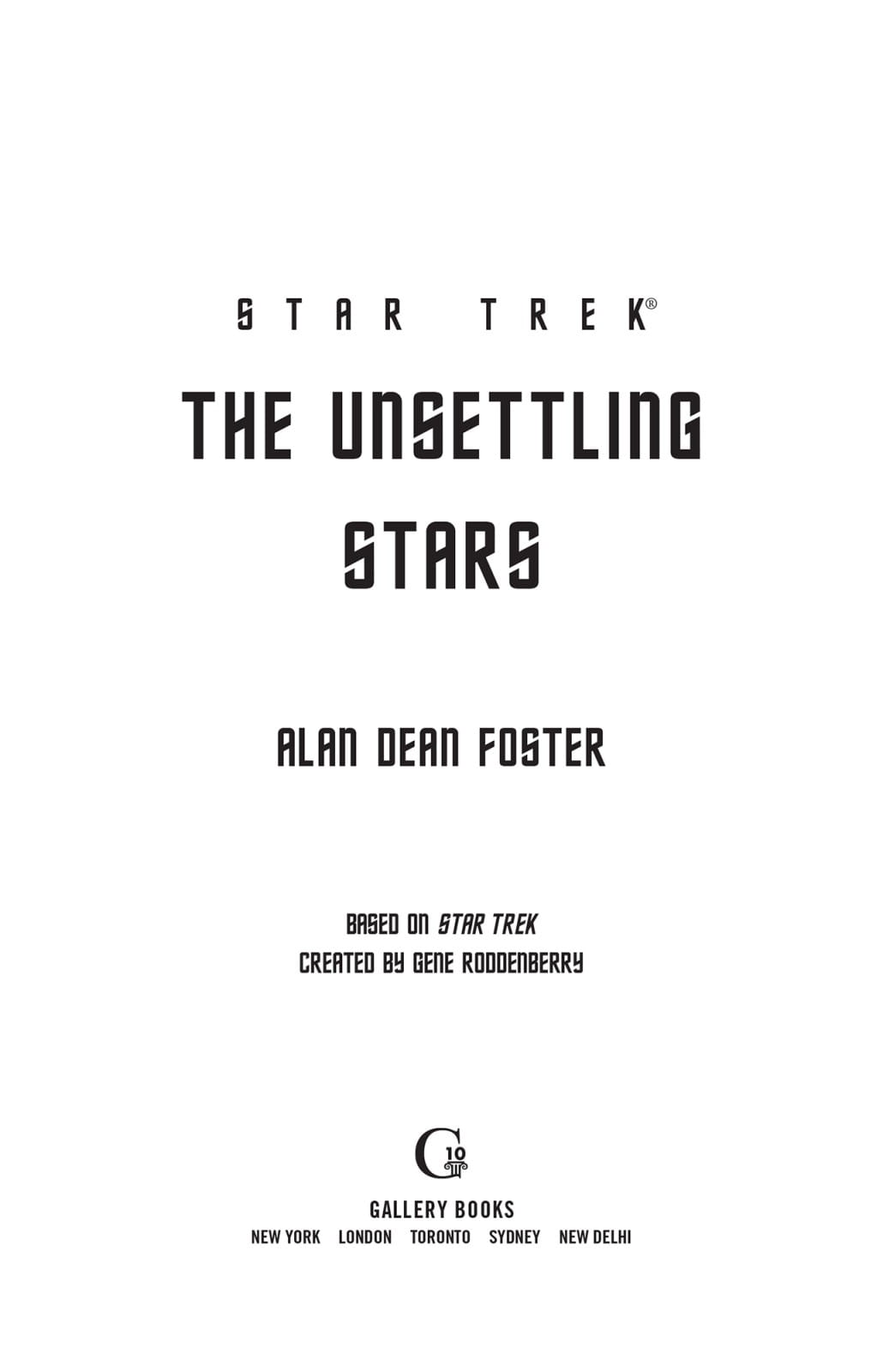 The Unsettling Stars by Alan Dean Foster, Gallery Books