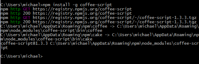 Node.js, npm, and CoffeeScript on Windows