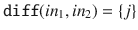 $$\mathtt {diff}(in_1, in_2) = \{j\}$$