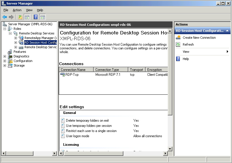 The Server Manager console.