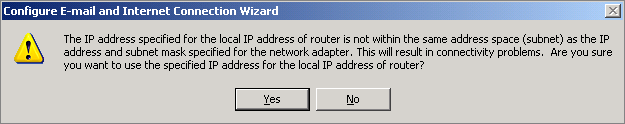 The warning message generated during network reconfiguration.