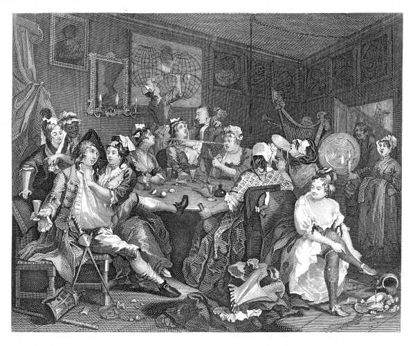 THE RAKE'S PROGRESS. PLATE 3. TAVERN SCENE.