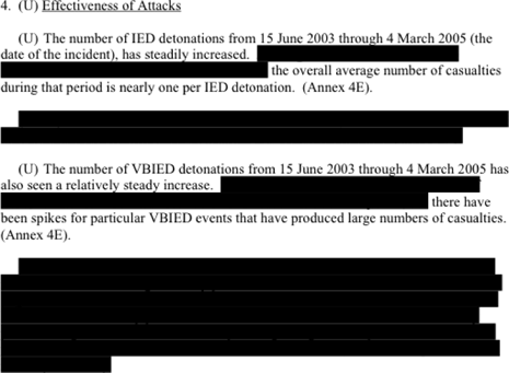 Sample of redacted U.S. Army report