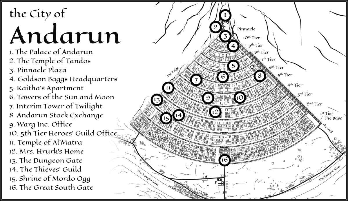 A map of the city of Andarun.