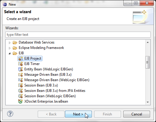 Creating an EJB project
