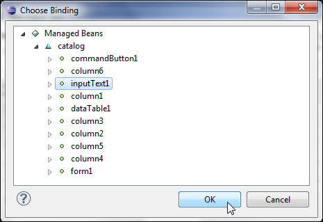 Adding components to the JSF page