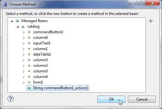 Adding components to the JSF page