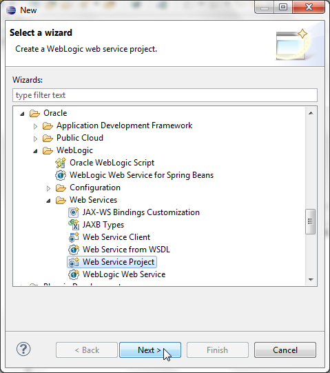 Creating a web service project