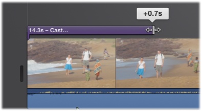 You control the duration of titles, like Scrolling Credits, by adjusting the length of the title strip in your storyboard.