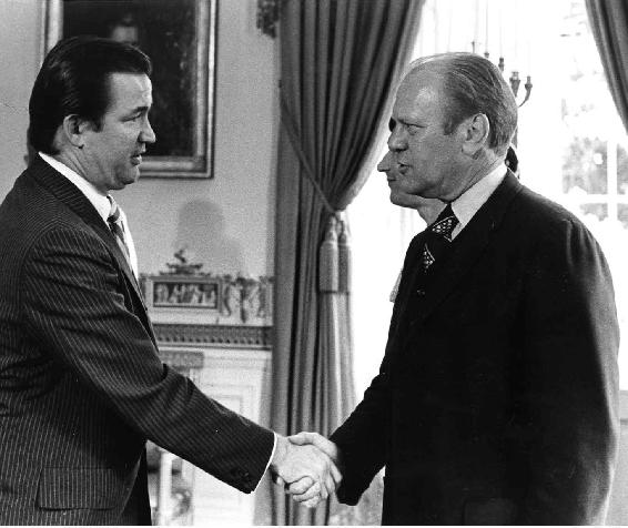 With President Gerald Ford, right after he was sworn in following Nixon’s resignation on August 9, 1974.  (White House photo)