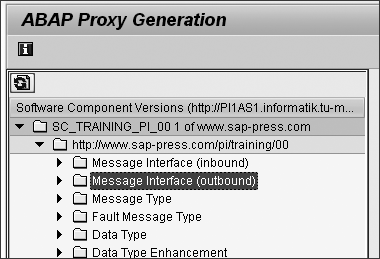 Figure 3.23 Transaction SPROXY with the Objects of a Software Component Version