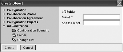 Figure 4.18 Creating a Folder in the Integration Builder