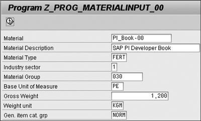 Figure 4.19 Calling the Program Z_PROG_MATERIALINPUT_##