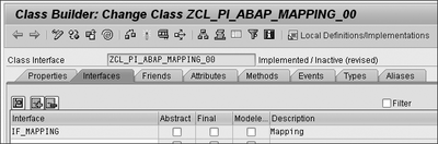 Figure 4.24 Integration of the IF_MAPPING Interface in the New Class