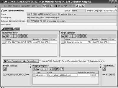 Figure 4.25 Integrating ABAP Mapping in Operation Mapping