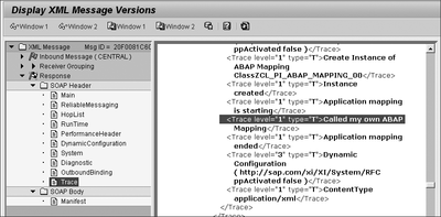 Figure 4.26 Trace Entry of the ABAP Mapping in the Message