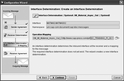 Figure 4.37 Configuration Wizard — Information about the Interface Determination of the File-to-IDoc Exercise