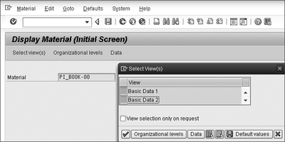 Figure 4.38 Entry Point for Displaying the Material PI_BOOK-##