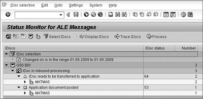 Figure 4.39 Status Monitor for ALE Messages