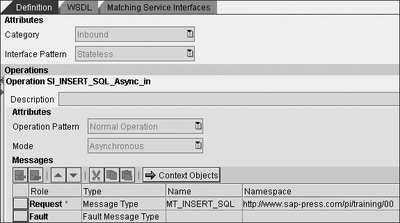 Figure 4.101 Service Interface for the Scenario File-to-JDBC