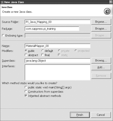 Figure 4.109 Creation of a Class within the Project