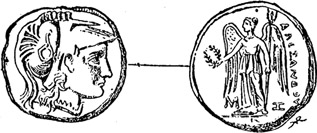 Fig. 48. GOLD STATER OF ALEXANDER. (D.A., Fig. 215.)