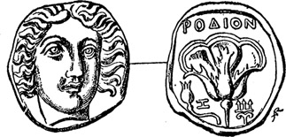 Fig. 49. DIDRACHM OF RHODES. (D.A., Fig. 2569.)