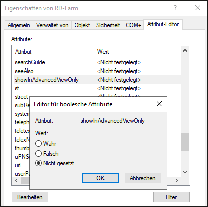 Das Attribut showinAdvancedViewOnly